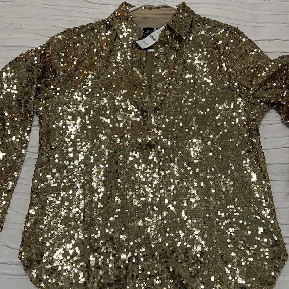 J. Crew Gold Sequin Blouse